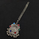 SNERA Navratri Special Oxidised Plated Pota Stone Maangtikka