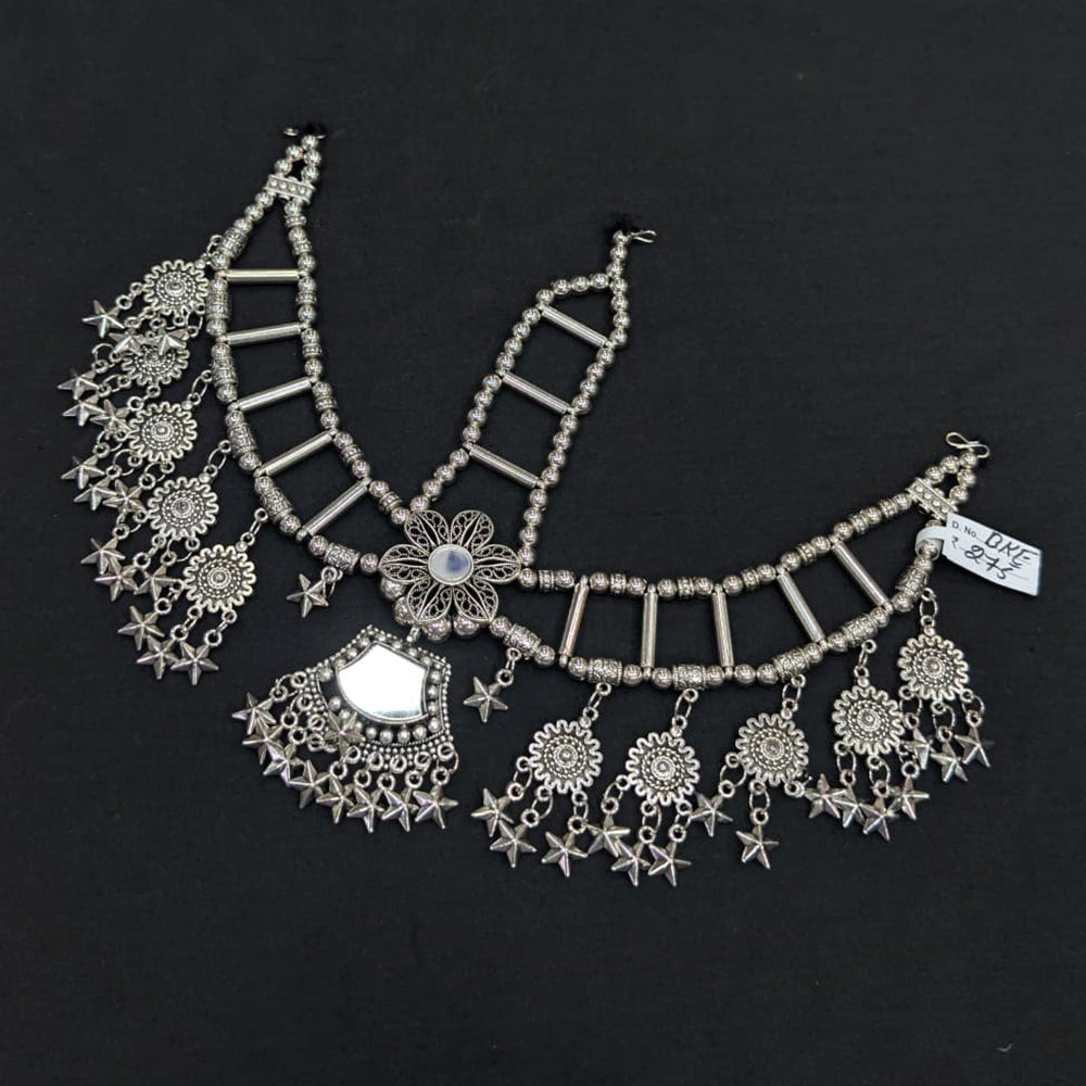 SNERA Festive Oxidised Plated Mirror Damini Maangtikka Jewellery for Navratri