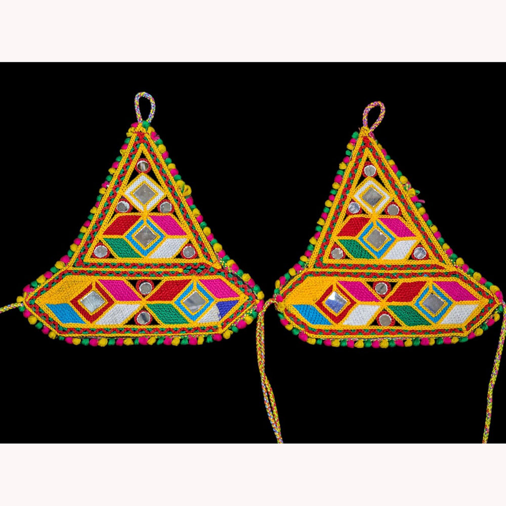 SNERA Vibrant Traditional Embroidered Hand Harness with Mirrors For Navratri