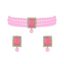 SNERA Classic Grace Crystal Stone And Pearl Choker Necklace Set