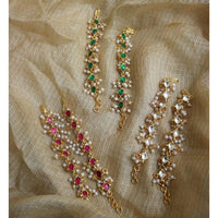 SNERA Glam Classic Pota Stone And Pearl Ear Kanchain
