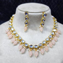 SNERA Designer Kundan Stone Pearl And Beads Necklace Set