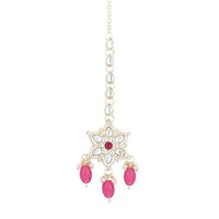 SNERA Wedding Special Kundan Stone And Pearl Maangtikka