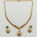 SNERA Traditional Gold Plated Austrian Stone Designer Necklace Set with Earrings