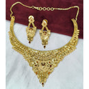 SNERA Traditional Gold Plated Designer Necklace Set with Earrings