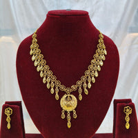 SNERA Traditional Gold Plated Designer Necklace Set with Earrings