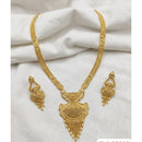 SNERA Traditional Gold Plated Designer Long Necklace Set with Earrings