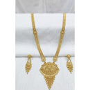 SNERA Traditional Gold Plated Designer Long Necklace Set with Earrings