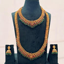 SNERA Graceful Pota Stone And Pearl Temple Double Necklace Set