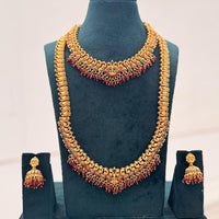 SNERA Graceful Pota Stone And Pearl Temple Double Necklace Set