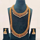 SNERA Graceful Pota Stone And Pearl Temple Double Necklace Set