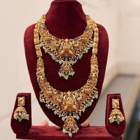 SNERA Graceful Pota Stone And Pearl Temple Double Necklace Set