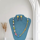 SNERA Pastel Beads Designer Necklace Set With Earrings
