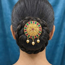 SNERA Traditional Flower Design Hair Accessory With Pearls