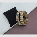 SNERA Elegant Crystal Stone and Pearl Designer Bangles Set