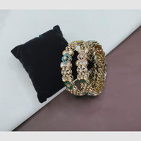 SNERA Elegant Crystal Stone and Pearl Designer Bangles Set