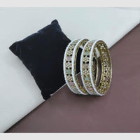 SNERA Elegant Crystal Stone and Pearl Designer Bangles Set