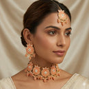 SNERA Classic Grace Crystal Stone  Pearl And Beads Choker Meenakari Necklace Set