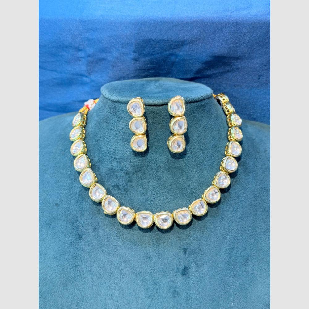 SNERA Gold Plated Polki Kundan Necklace Set
