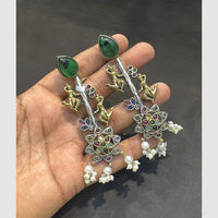 SNERA Graceful Pota Stone And Pearl Designer Dangler Earrings