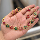 SNERA Gold Plated Ethnic Pota Stone Necklace Set