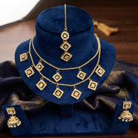 SNERA Elegant Crystal Stone And Pearl Necklace Set Women