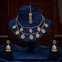 SNERA Elegant Crystal Stone And Pearl Necklace Set Women