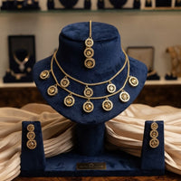 SNERA Elegant Crystal Stone And Pearl Necklace Set Women