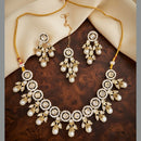 SNERA Elegant Crystal Stone And Pearl Necklace Set Women