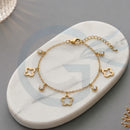 SNERA Korean Style Gold Snake Floral Chain Bracelet