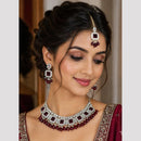 SNERA Elegant Crystal Stone And Pearl Necklace Set Women