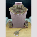 SNERA Elegant Crystal Stone And Pearl Choker Necklace Set Women