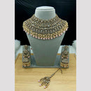 SNERA Elegant Crystal Stone And Pearl Choker Necklace Set Women