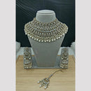 SNERA Elegant Crystal Stone And Pearl Choker Necklace Set Women