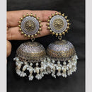 SNERA 2 Tone Plated Pearl Jhumki Earrings for Women