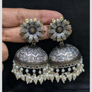 SNERA 2 Tone Plated Pearl Jhumki Earrings for Women