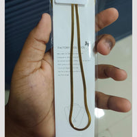 SNERA Classic Gold Finish Flat Snake Chain Necklace