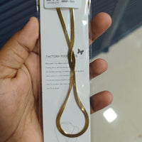SNERA Classic Gold Finish Flat Snake Chain Necklace