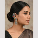 SNERA Vintage Oxidised Plated Pota Stone Earcuff Jhumki Earrings for Women
