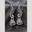 SNERA Vintage Oxidised Plated Pota Stone Earcuff Jhumki Earrings for Women