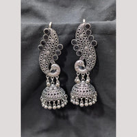 SNERA Vintage Oxidised Plated Pota Stone Earcuff Jhumki Earrings for Women