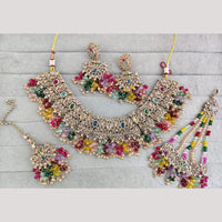 SNERA Sparkling Crystal Stone And Pearl Necklace Set