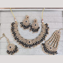 SNERA Sparkling Crystal Stone And Pearl Necklace Set