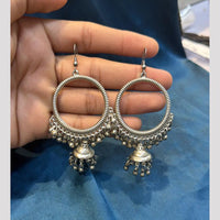 SNERA Vintage Oxidised Plated Jhumki Earrings for Women
