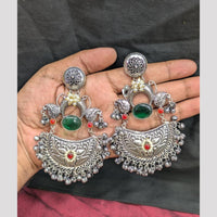 SNERA Elegant 2 Tone Plated Pota Stone And Pearl Dangler Earrings