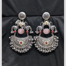 SNERA Elegant 2 Tone Plated Pota Stone And Pearl Dangler Earrings