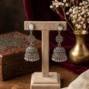 SNERA Vintage Oxidised Plated Mirror Jhumki Earrings for Women