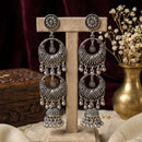SNERA Vintage Oxidised Plated Pearl Jhumki Earrings for Women