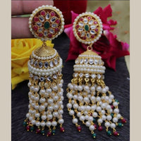 SNERA Elegant Kundan Stone And Pearl Jhumki Earrings 
