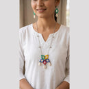 SNERA Mirror And Shell Embellished Ethnic Necklace Set